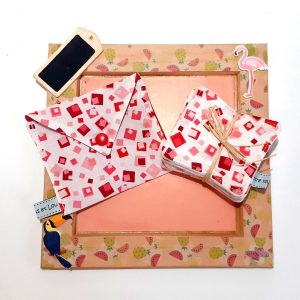 Pochette à lingettes – Carrés rouges