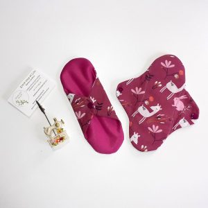 Serviette hygiénique lavable – Faons rose